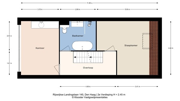 Plattegrond - Rijswijkse Landingslaan 145, 2497 BE Den Haag - 2e Verdieping.jpg